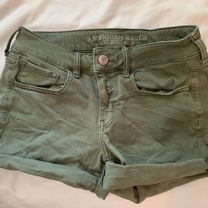 American Eagle Green Stretch Shorts